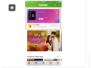 Advertising on Masthead Banner on Hotstar