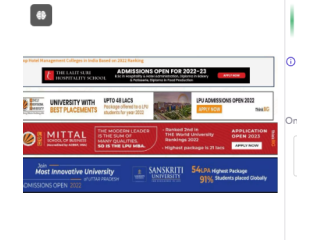 Advertising on Packages on Collegedunia Website